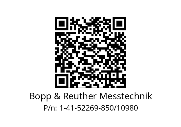   Bopp & Reuther Messtechnik 1-41-52269-850/10980