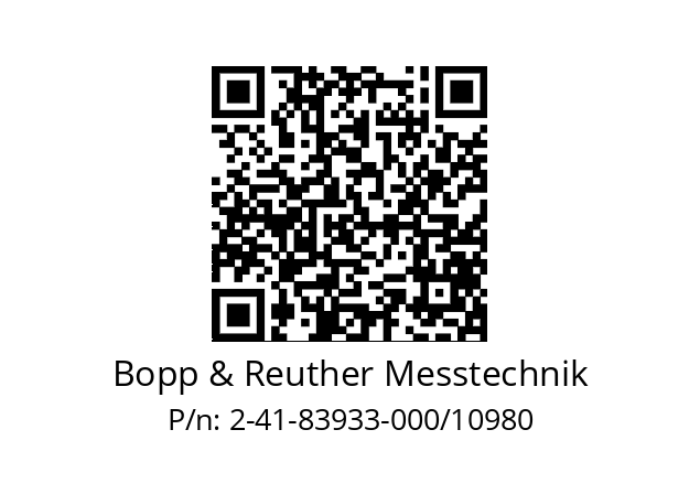   Bopp & Reuther Messtechnik 2-41-83933-000/10980