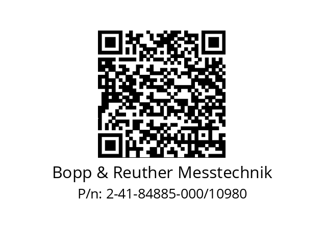   Bopp & Reuther Messtechnik 2-41-84885-000/10980