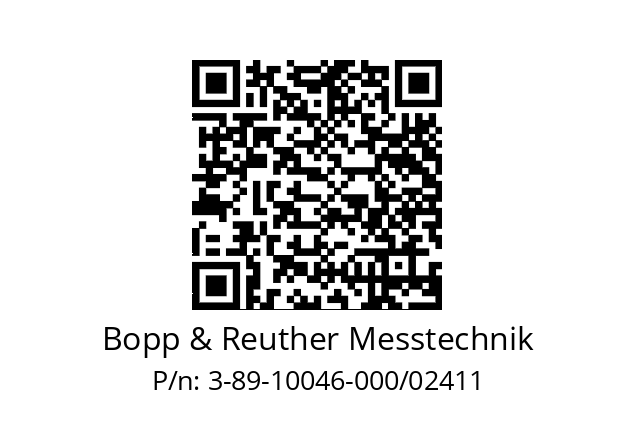   Bopp & Reuther Messtechnik 3-89-10046-000/02411