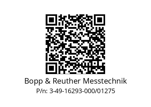   Bopp & Reuther Messtechnik 3-49-16293-000/01275