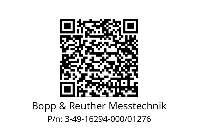   Bopp & Reuther Messtechnik 3-49-16294-000/01276