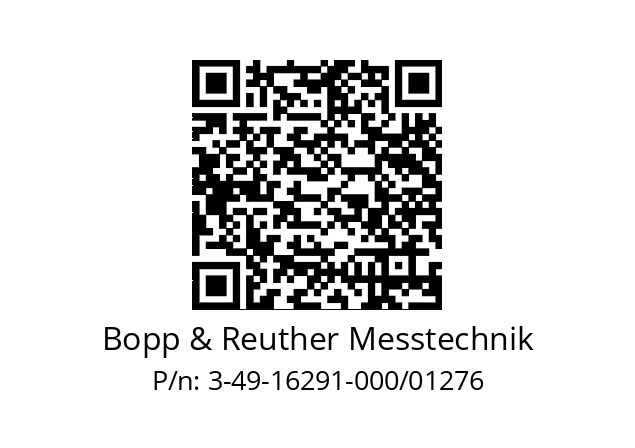   Bopp & Reuther Messtechnik 3-49-16291-000/01276