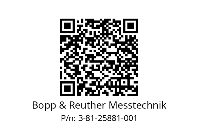   Bopp & Reuther Messtechnik 3-81-25881-001