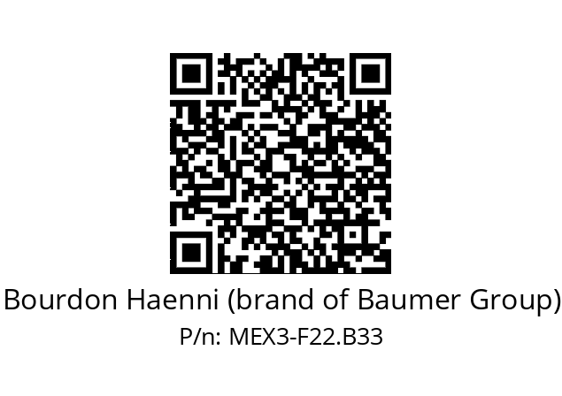   Bourdon Haenni (brand of Baumer Group) MEX3-F22.B33