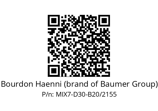   Bourdon Haenni (brand of Baumer Group) MIX7-D30-B20/2155