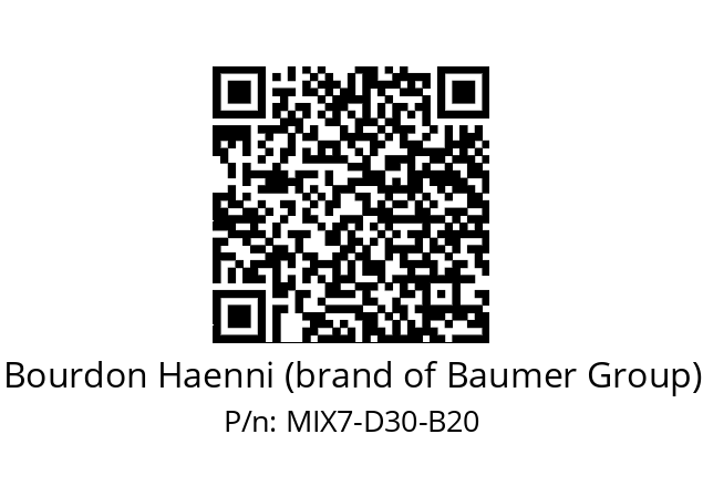   Bourdon Haenni (brand of Baumer Group) MIX7-D30-B20