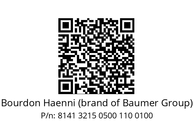   Bourdon Haenni (brand of Baumer Group) 8141 3215 0500 110 0100