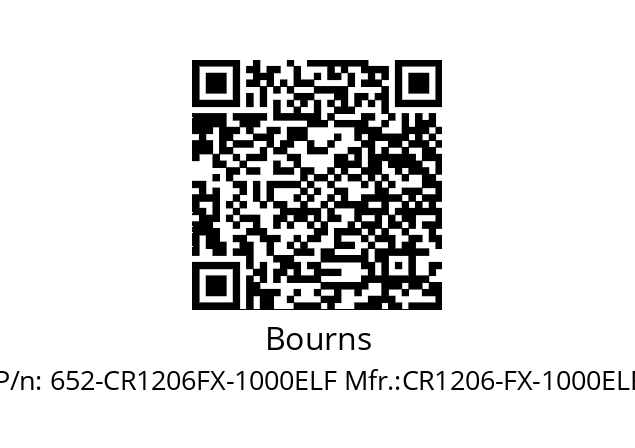   Bourns 652-CR1206FX-1000ELF Mfr.:CR1206-FX-1000ELF