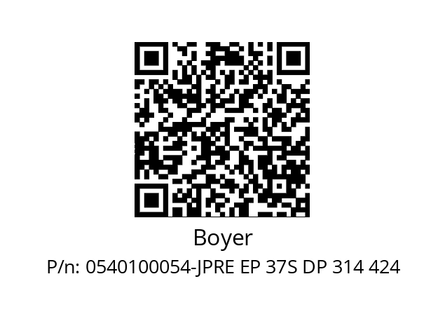   Boyer 0540100054-JPRE EP 37S DP 314 424