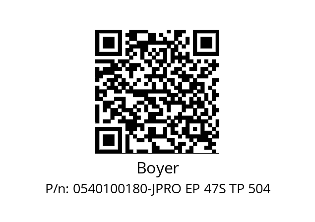   Boyer 0540100180-JPRO EP 47S TP 504