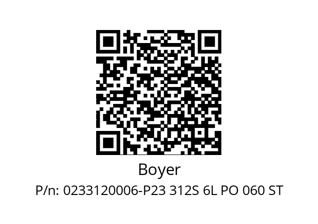   Boyer 0233120006-P23 312S 6L PO 060 ST