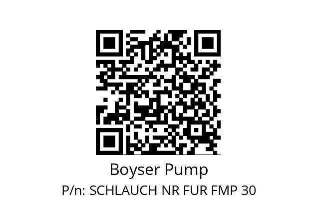   Boyser Pump SCHLAUCH NR FUR FMP 30