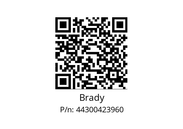   Brady 44300423960