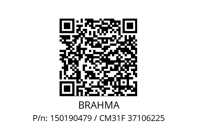   BRAHMA 150190479 / CM31F 37106225