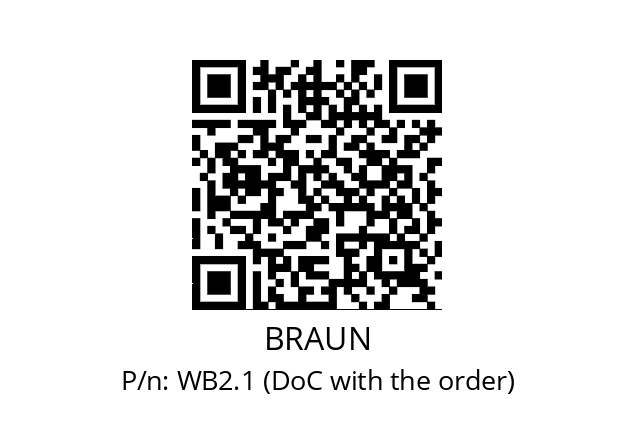   BRAUN WB2.1 (DoC with the order)