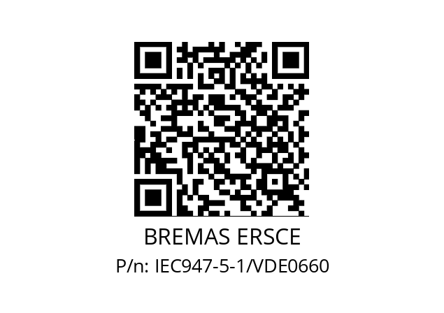   BREMAS ERSCE IEC947-5-1/VDE0660