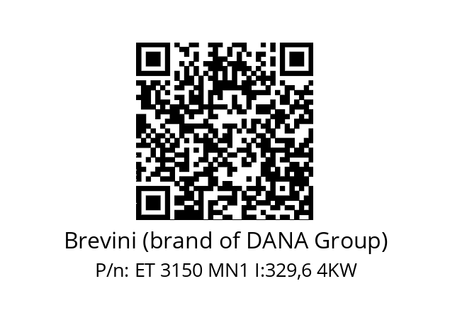   Brevini (brand of DANA Group) ET 3150 MN1 I:329,6 4KW