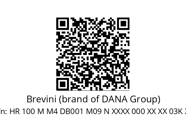   Brevini (brand of DANA Group) HR 100 M M4 DB001 M09 N XXXX 000 XX XX 03K XX