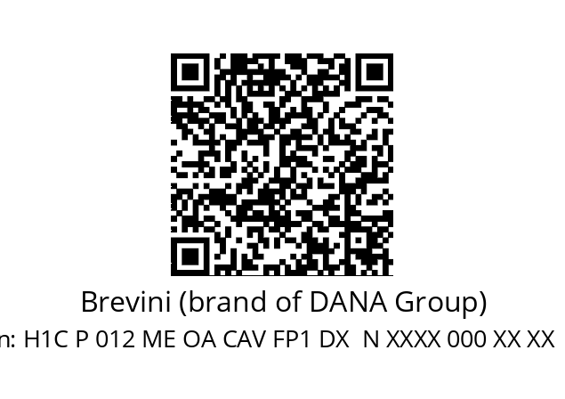   Brevini (brand of DANA Group) H1C P 012 ME OA CAV FP1 DX  N XXXX 000 XX XX  XX