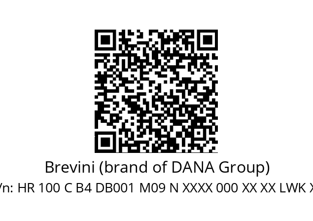   Brevini (brand of DANA Group) HR 100 C B4 DB001 M09 N XXXX 000 XX XX LWK XX