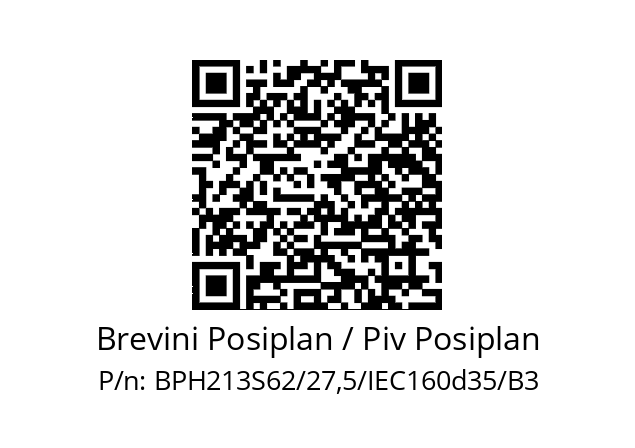   Brevini Posiplan / Piv Posiplan BPH213S62/27,5/IEC160d35/B3