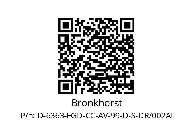   Bronkhorst D-6363-FGD-CC-AV-99-D-S-DR/002AI