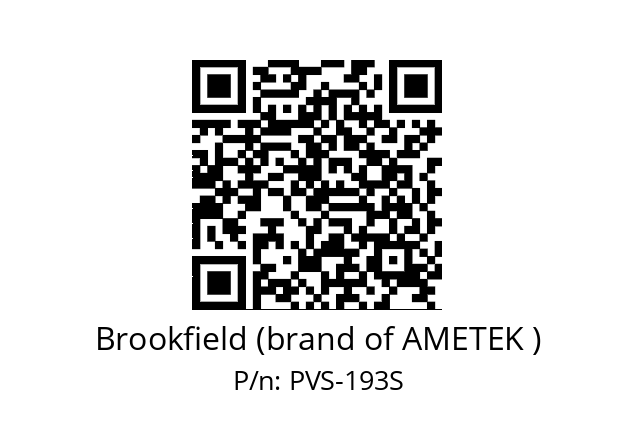   Brookfield (brand of AMETEK ) PVS-193S