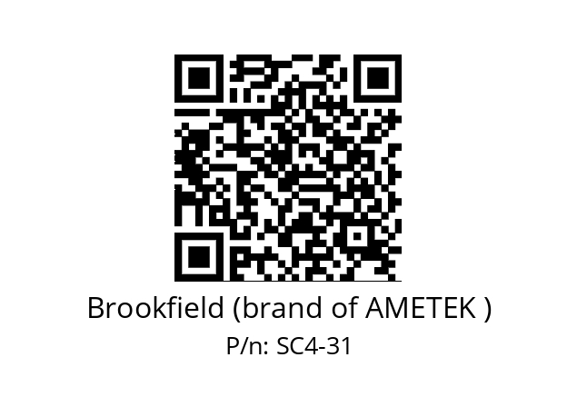   Brookfield (brand of AMETEK ) SC4-31