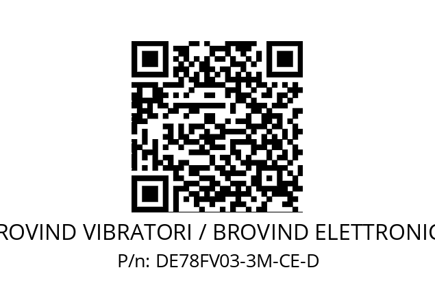   BROVIND VIBRATORI / BROVIND ELETTRONICA DE78FV03-3M-CE-D