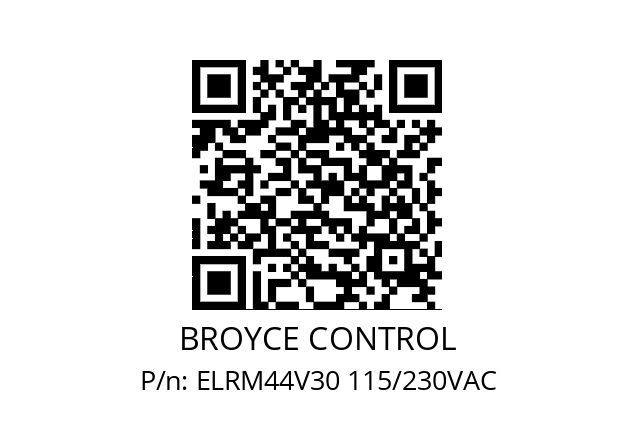   BROYCE CONTROL ELRM44V30 115/230VAC