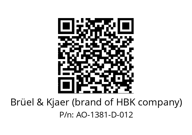   Brüel & Kjaer (brand of HBK company) AO-1381-D-012