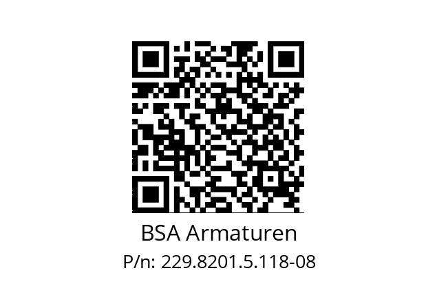   BSA Armaturen 229.8201.5.118-08