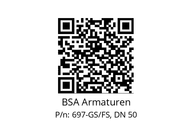   BSA Armaturen 697-GS/FS, DN 50