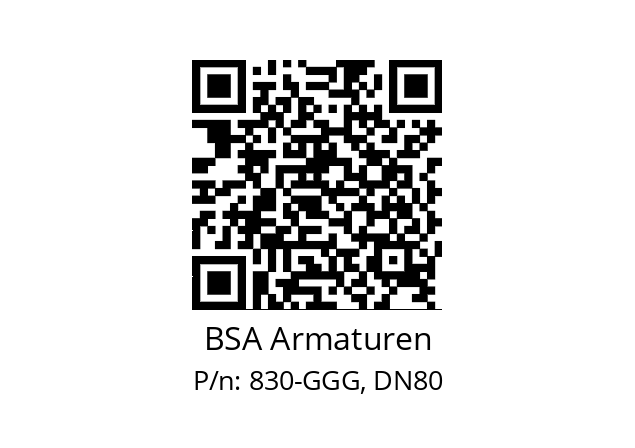   BSA Armaturen 830-GGG, DN80