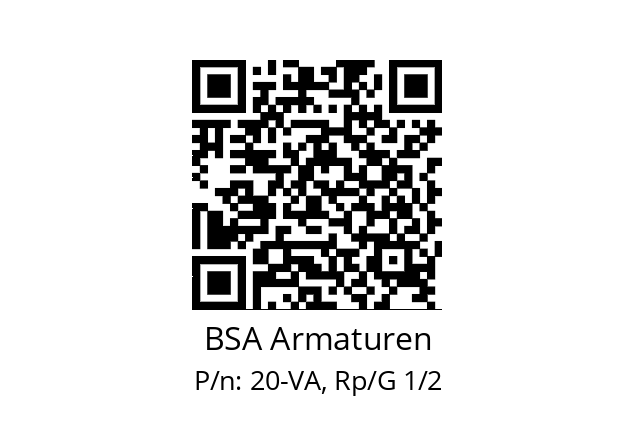   BSA Armaturen 20-VA, Rp/G 1/2