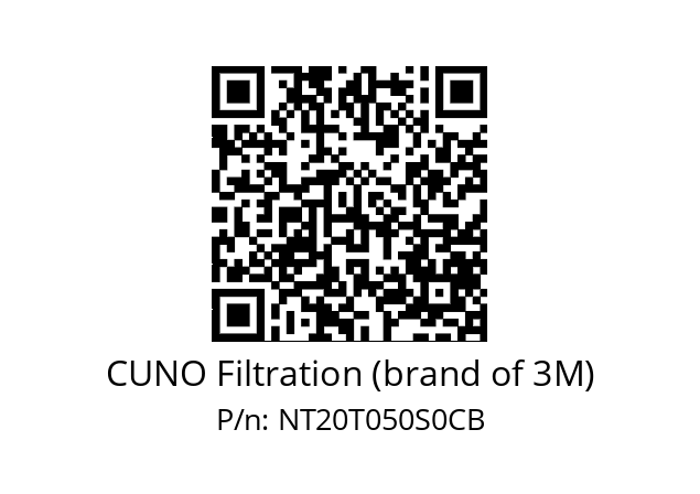   CUNO Filtration (brand of 3M) NT20T050S0CB