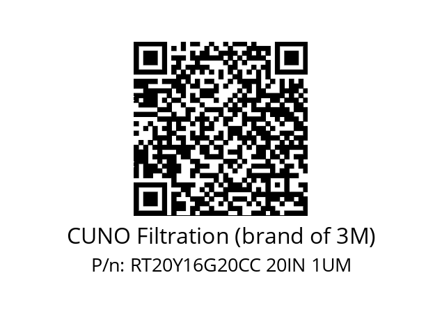   CUNO Filtration (brand of 3M) RT20Y16G20CC 20IN 1UM