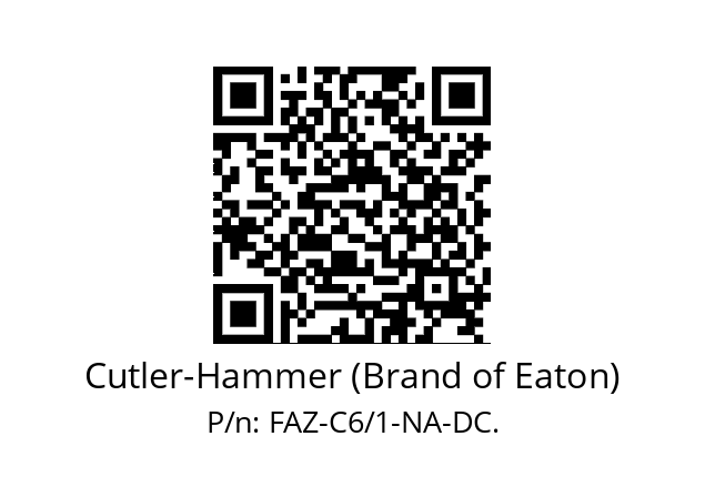   Cutler-Hammer (Brand of Eaton) FAZ-C6/1-NA-DC.