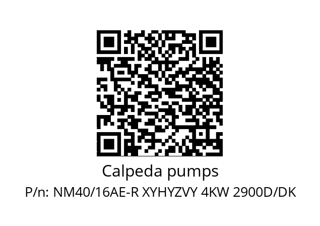   Calpeda pumps NM40/16AE-R XYHYZVY 4KW 2900D/DK