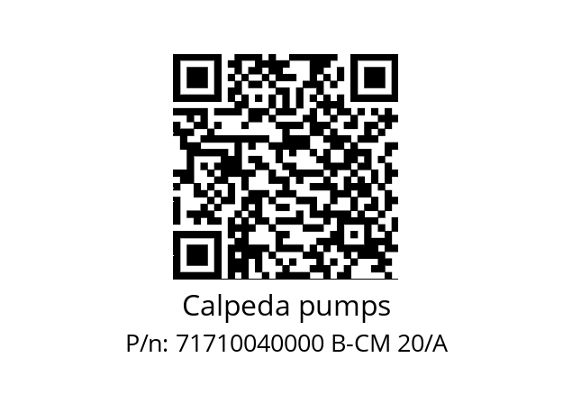   Calpeda pumps 71710040000 B-CM 20/A