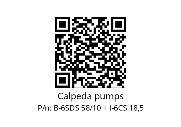   Calpeda pumps B-6SDS 58/10 + I-6CS 18,5