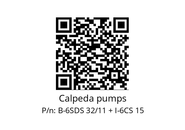   Calpeda pumps B-6SDS 32/11 + I-6CS 15