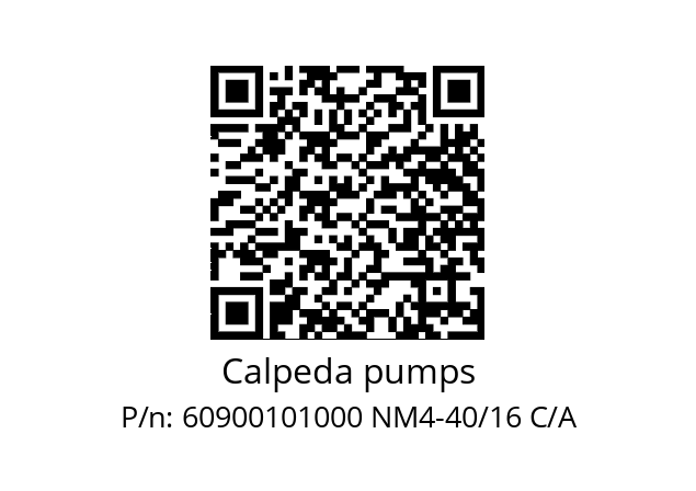   Calpeda pumps 60900101000 NM4-40/16 C/A