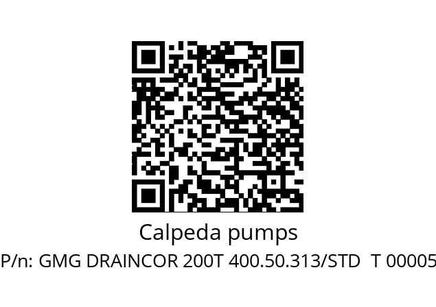   Calpeda pumps GMG DRAINCOR 200T 400.50.313/STD  T 00005