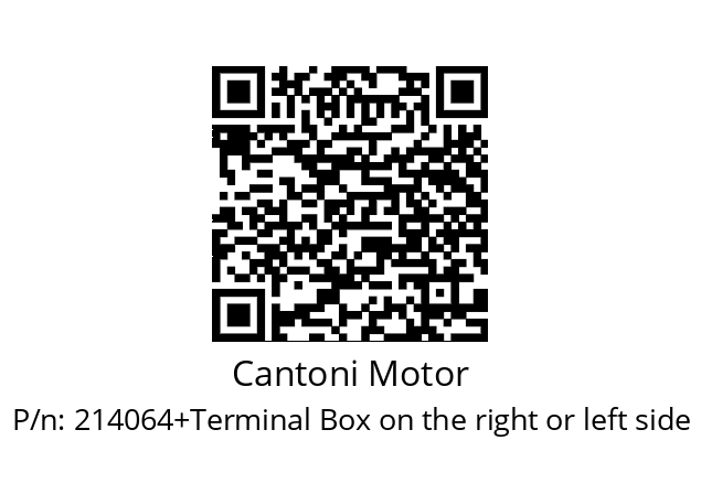   Cantoni Motor 214064+Terminal Box on the right or left side