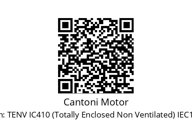   Cantoni Motor TENV IC410 (Totally Enclosed Non Ventilated) IEC180