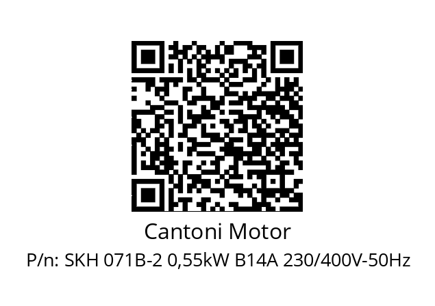   Cantoni Motor SKH 071B-2 0,55kW B14A 230/400V-50Hz