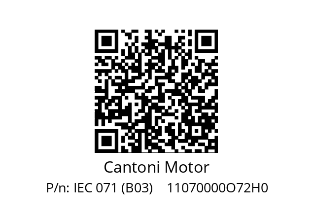   Cantoni Motor IEC 071 (B03)    11070000O72H0