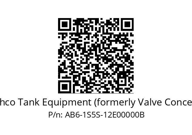   Cashco Tank Equipment (formerly Valve Concepts) AB6-1S5S-12E00000B